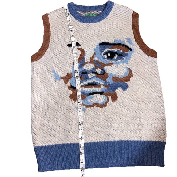 KidSuper Studios Face Wool Sweater Vest Multicolor Men’s Sz S RARE EUC - Picture 6 of 10